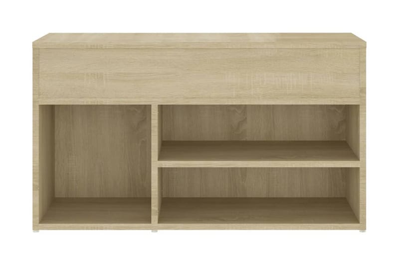 Skobänk sonoma-ek 80x30x45 cm spånskiva - Brun - Hallförvaring - Skobänk & skohylla med bänk