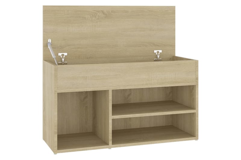 Skobänk sonoma-ek 80x30x45 cm spånskiva - Brun - Möbler - Stolar & fåtöljer - Sittbänk - Skobänk & skohylla med bänk
