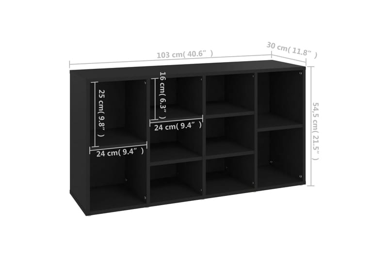 Skobänk Svart 103x30x54,5 cm spånskiva - Svart - Möbler - Stolar & fåtöljer - Sittbänk - Skobänk & skohylla med bänk