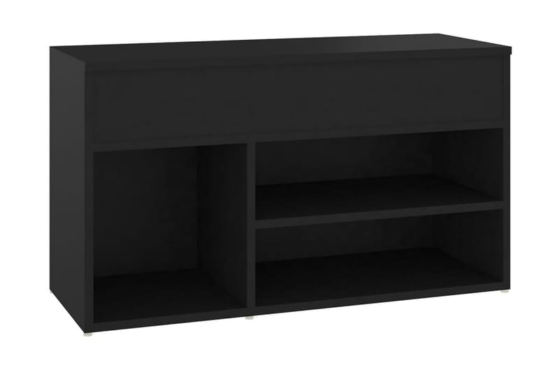 Skobänk svart 80x30x45 cm spånskiva - Svart - Skobänk & skohylla med bänk - Hallförvaring