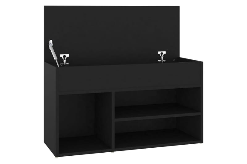 Skobänk svart 80x30x45 cm spånskiva - Svart - Möbler - Stolar & fåtöljer - Sittbänk - Skobänk & skohylla med bänk