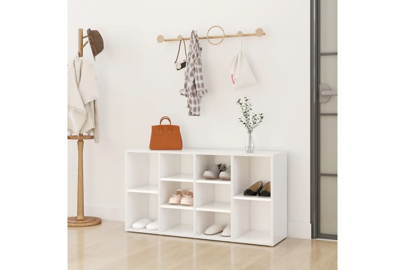 Skobänk vit 103x30x54,5 cm spånskiva - Vit - Möbler - Stolar & fåtöljer - Sittbänk - Skobänk & skohylla med bänk