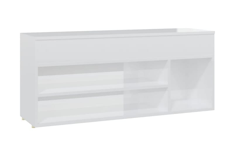 Skobänk vit högglans 105x30x45 cm spånskiva - Vit högglans - Hallförvaring - Skobänk & skohylla med bänk