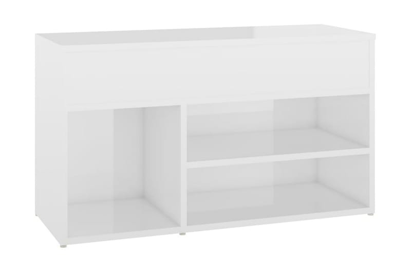 Skobänk vit högglans 80x30x45 cm spånskiva - Vit högglans - Möbler - Stolar & fåtöljer - Sittbänk - Skobänk & skohylla med bänk