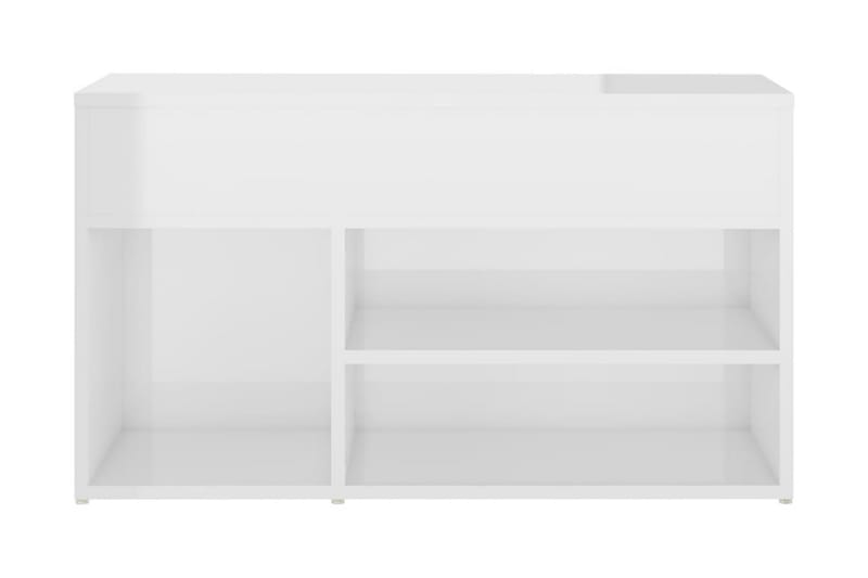 Skobänk vit högglans 80x30x45 cm spånskiva - Vit högglans - Möbler - Stolar & fåtöljer - Sittbänk - Skobänk & skohylla med bänk