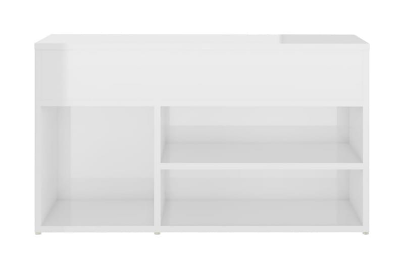 Skobänk vit högglans 80x30x45 cm spånskiva - Vit högglans - Hallförvaring - Skobänk & skohylla med bänk