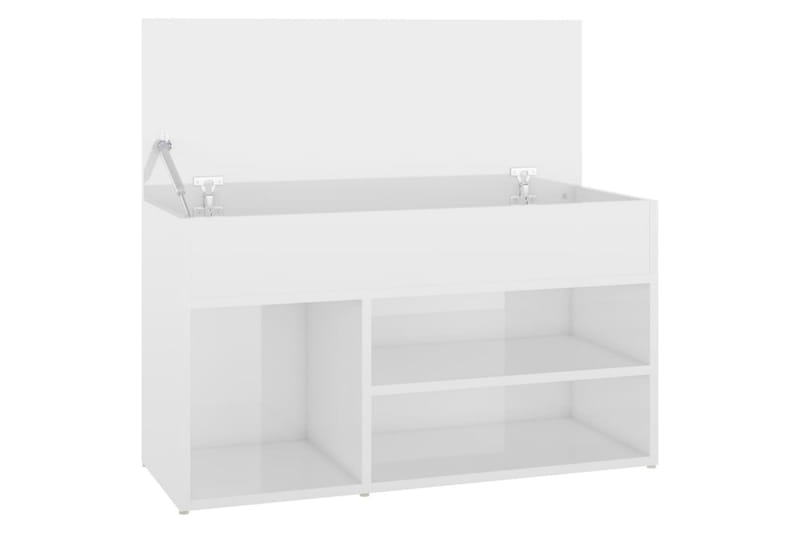 Skobänk vit högglans 80x30x45 cm spånskiva - Vit högglans - Möbler - Stolar & fåtöljer - Sittbänk - Skobänk & skohylla med bänk