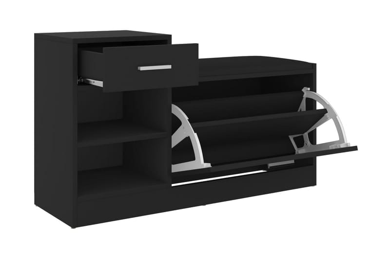 Skobänk svart 94,5x31x57 cm spånskiva - Svart - Möbler - Stolar & fåtöljer - Sittbänk - Skobänk & skohylla med bänk