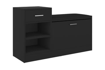 Skobänk svart 94,5x31x57 cm spånskiva