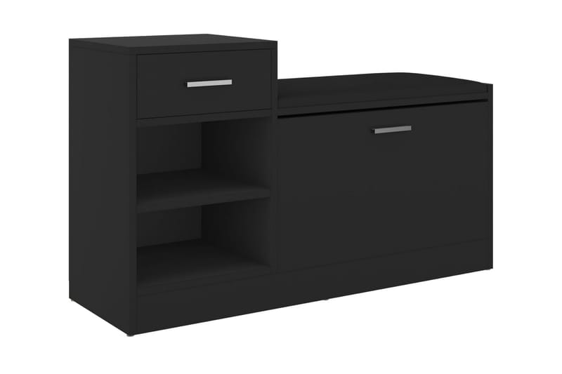 Skobänk svart 94,5x31x57 cm spånskiva - Svart - Möbler - Stolar & fåtöljer - Sittbänk - Skobänk & skohylla med bänk