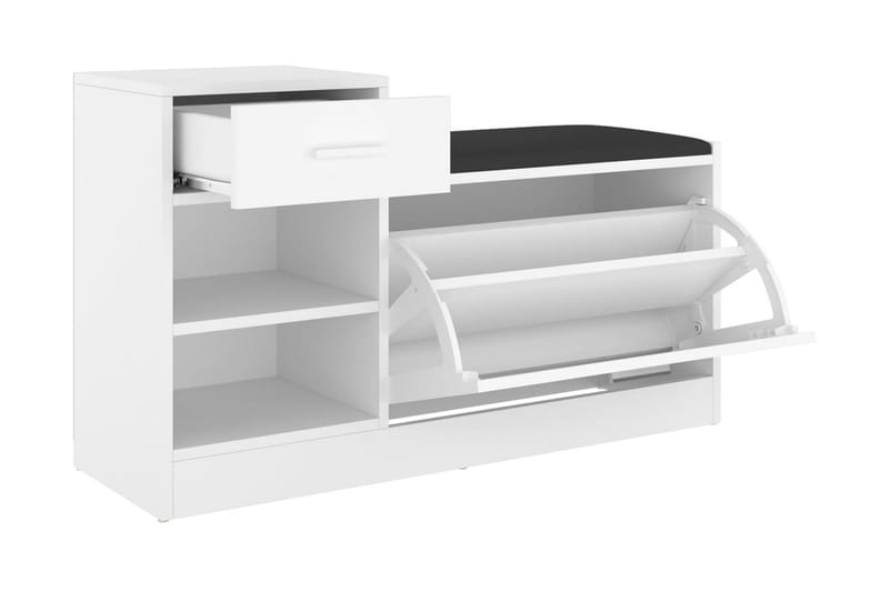 Skobänk vit 94,5x31x57 cm spånskiva - Vit - Möbler - Stolar & fåtöljer - Sittbänk - Skobänk & skohylla med bänk