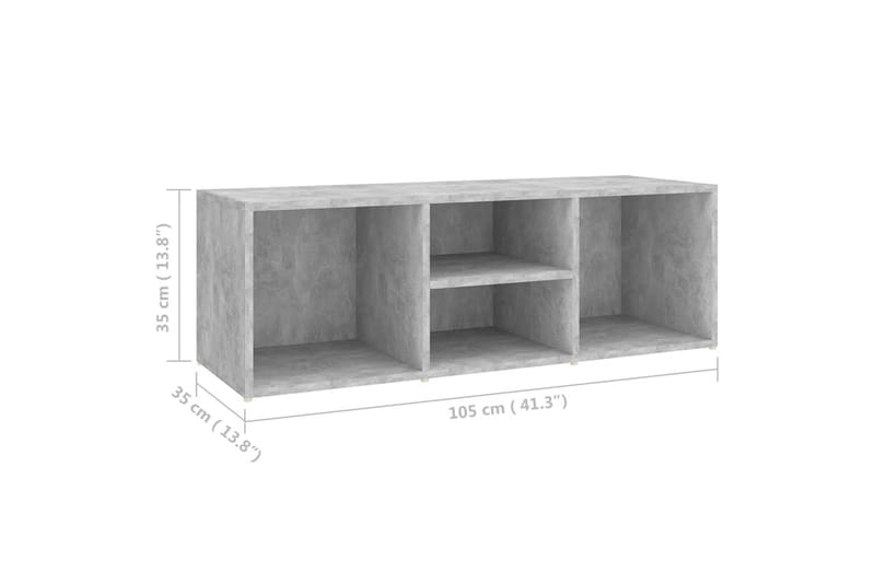 Skoförvaringsbänk betonggrå 105x35x35 cm sp�ånskiva - Betonggrå - Möbler - Stolar & fåtöljer - Sittbänk - Skobänk & skohylla med bänk