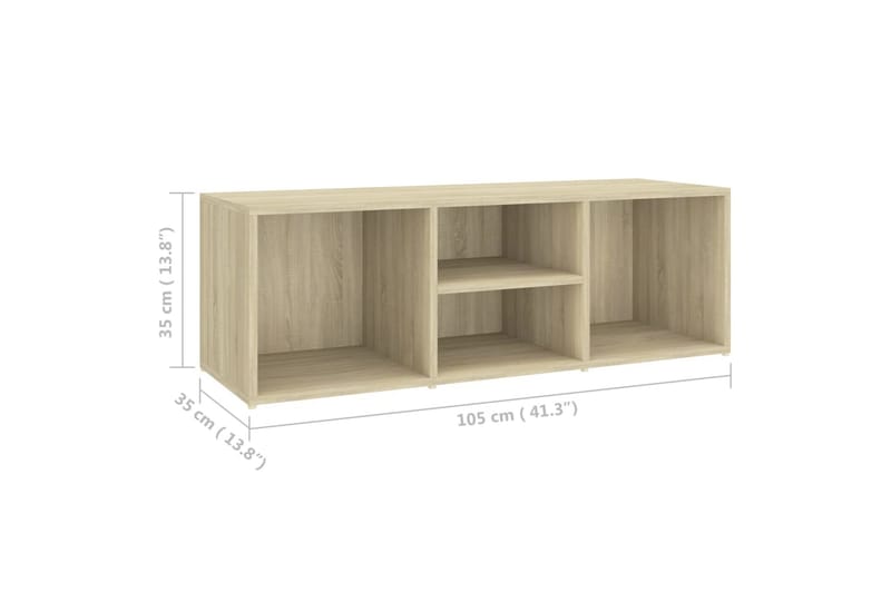 Skoförvaringsbänk sonoma-ek 105x35x35 cm spånskiva - Brun - Möbler - Stolar & fåtöljer - Sittbänk - Skobänk & skohylla med bänk