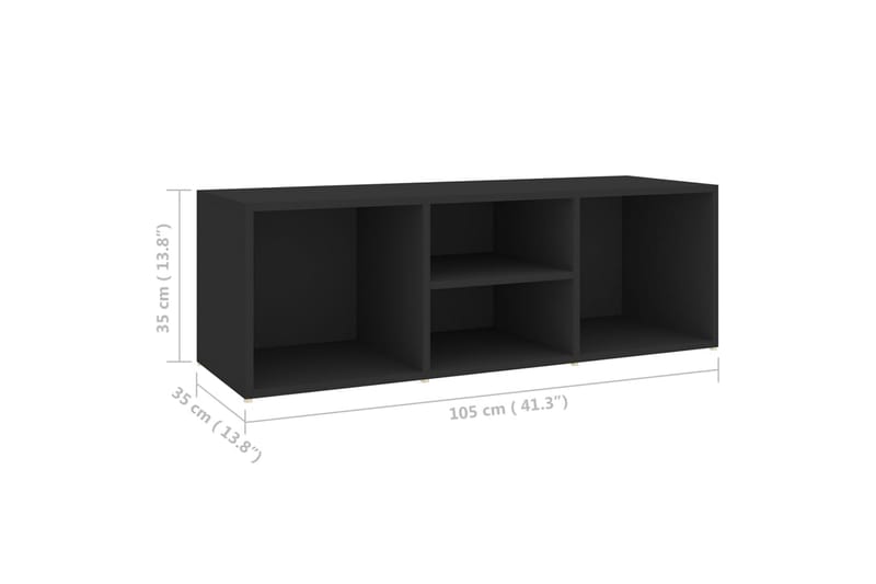 Skoförvaringsbänk svart 105x35x35 cm spånskiva - Svart - Möbler - Stolar & fåtöljer - Sittbänk - Skobänk & skohylla med bänk