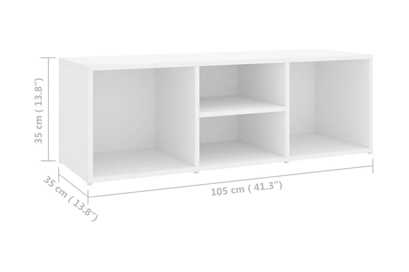 Skoförvaringsbänk vit 105x35x35 cm spånskiva - Vit - Möbler - Stolar & fåtöljer - Sittbänk - Skobänk & skohylla med bänk