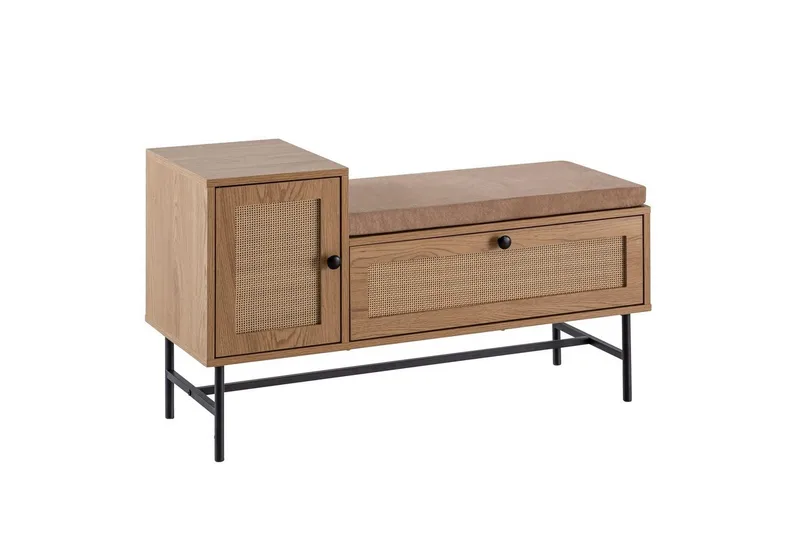 Skoskåp Wohnling Klädd Bänk Ekmönstrad Folie 1 Dörr 1 Låda, undefined