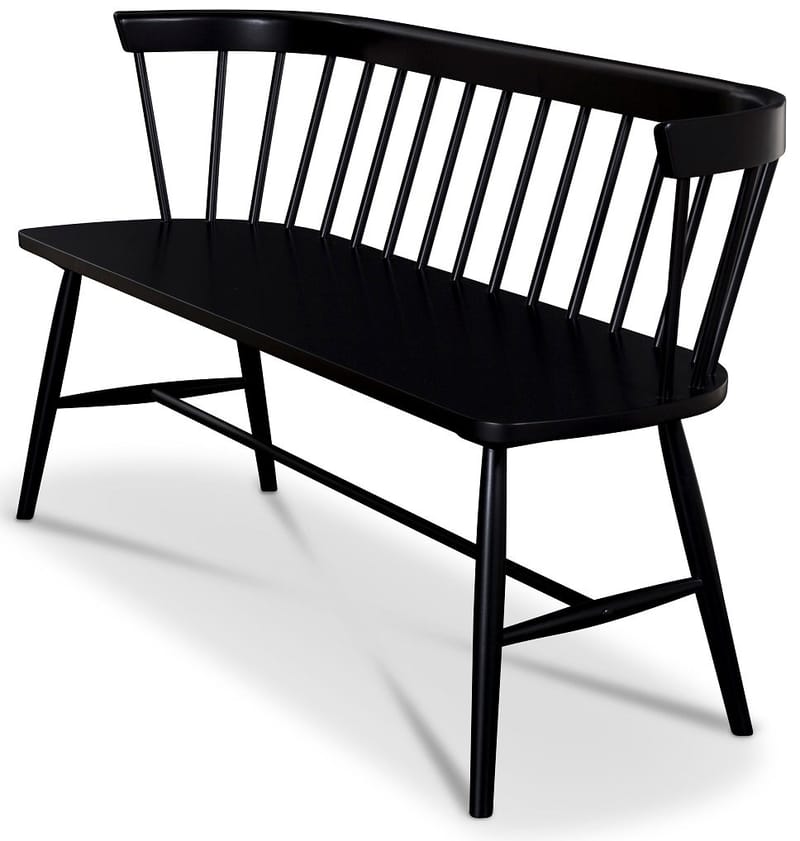 Svart Pinnsoffa / Kökssoffa - Sandhamn, Svart