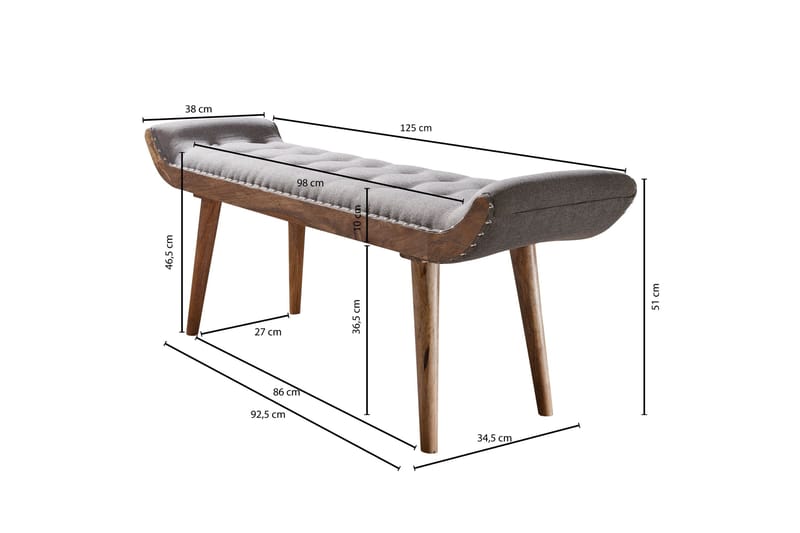 Timiothy Sittbänk - Grå - Möbler - Stolar & fåtöljer - Sittbänk - Hallbänk