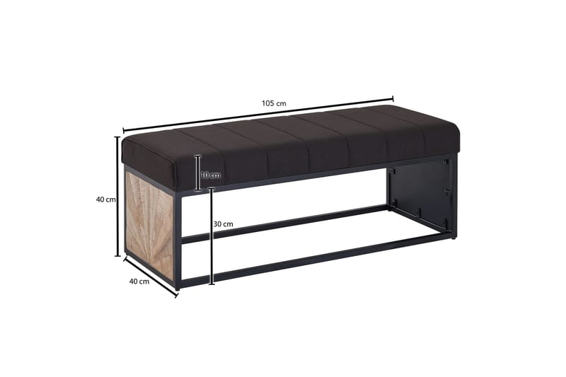 Tultered Sittbänk 105 cm - Svart - Möbler - Stolar & fåtöljer - Sittbänk - Hallbänk