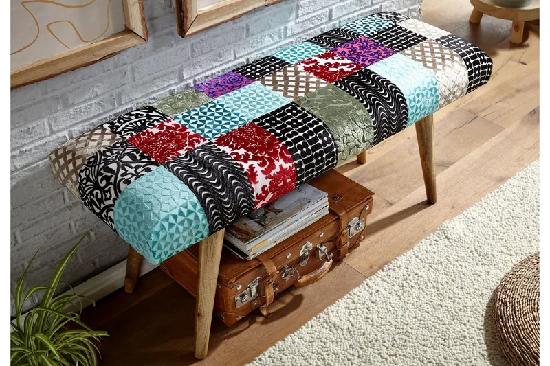 Tultered Sittbänk 117 cm - Flerfärgad - Möbler - Stolar & fåtöljer - Sittbänk - Hallbänk