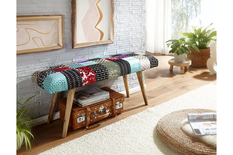 Tultered Sittbänk 117 cm - Flerfärgad - Möbler - Stolar & fåtöljer - Sittbänk - Hallbänk