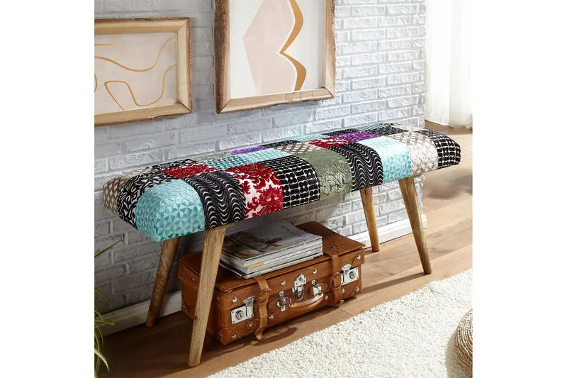 Tultered Sittbänk 117 cm - Flerfärgad - Möbler - Stolar & fåtöljer - Sittbänk - Hallbänk