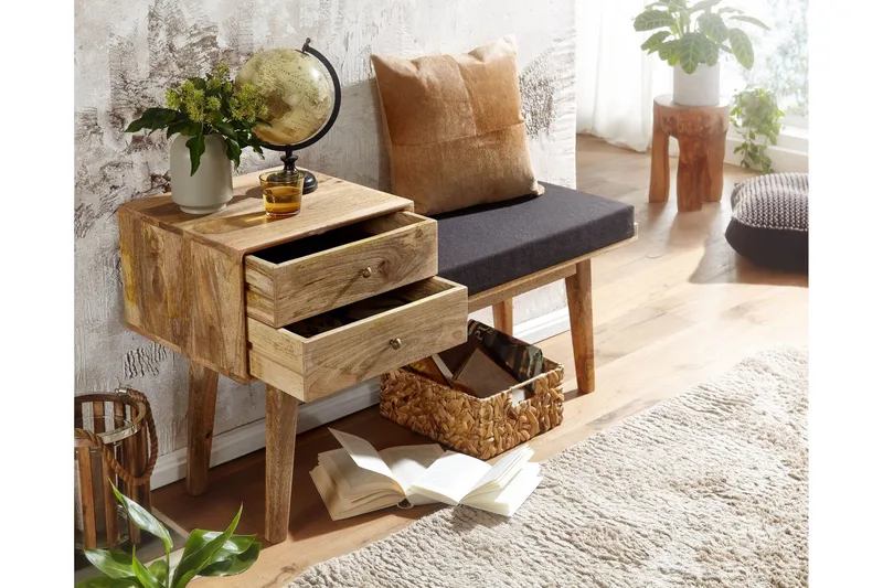 Tultered Sittbänk 120 cm - Brun - Möbler - Stolar & fåtöljer - Sittbänk - Hallbänk - Hallbänk med förvaring