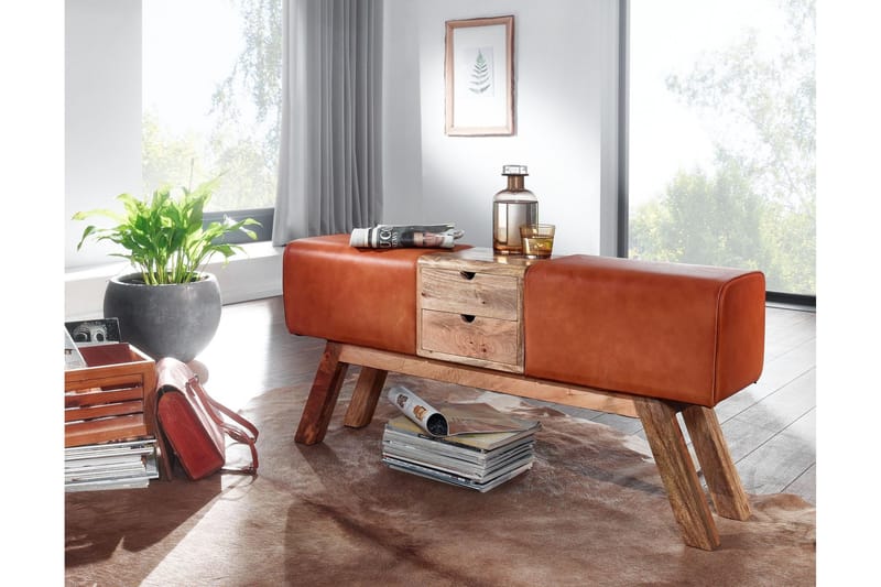 Tultered Sittbänk 120 cm - Brun - Möbler - Stolar & fåtöljer - Sittbänk - Hallbänk - Hallbänk med förvaring