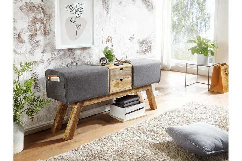 Tultered Sittbänk 120 cm - Brun - Möbler - Stolar & fåtöljer - Sittbänk - Hallbänk - Hallbänk med förvaring