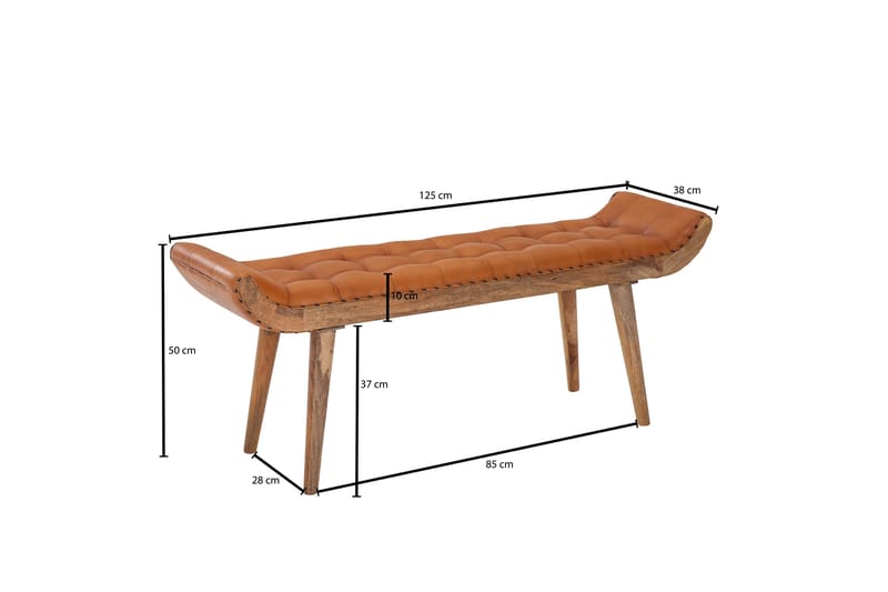 Tultered Sittbänk 125 cm - Brun - Möbler - Stolar & fåtöljer - Sittbänk - Hallbänk