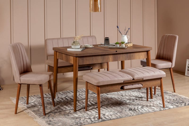 Valsot Sittbänk 110 cm - Mörkbrun/Grå - Möbler - Stolar & fåtöljer - Sittbänk