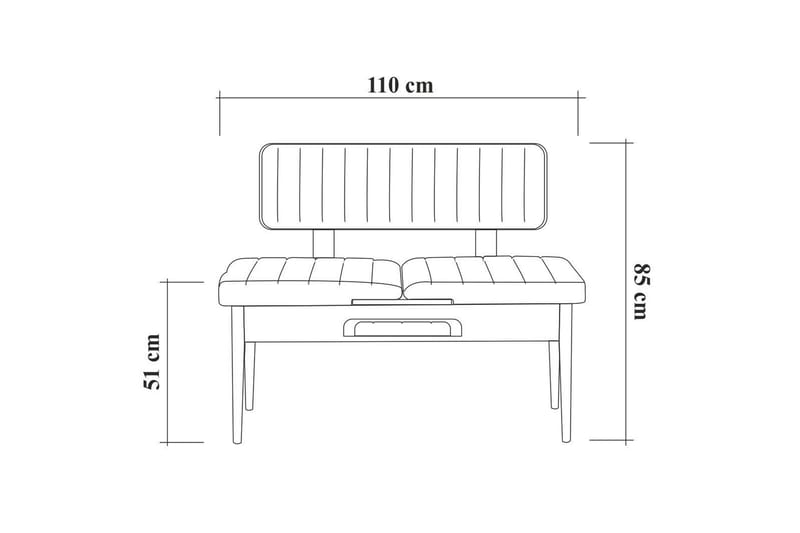 Valsot Sittbänk 110 cm - Trä/natur/Grå - Sittbänk - Bänk med ryggstöd