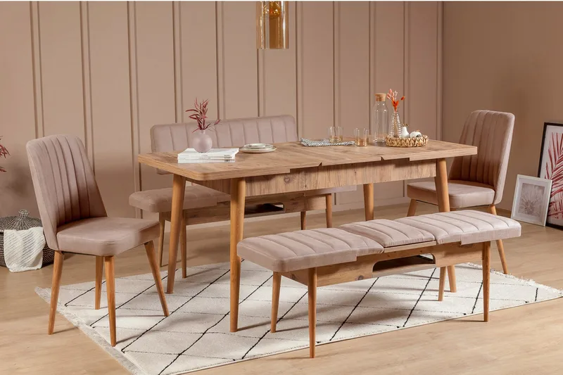 Valsot Sittbänk 110 cm - Trä/natur/Grå - Möbler - Stolar & fåtöljer - Sittbänk