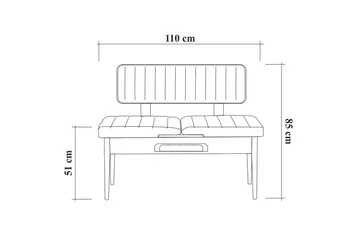 Valsot Sittbänk 110 cm - Trä/natur/Grå - Möbler - Stolar & fåtöljer - Sittbänk