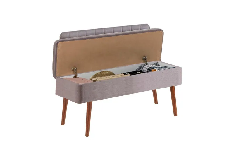 Valsot Sittbänk 110 cm - Valnöt/Grå - Möbler - Stolar & fåtöljer - Sittbänk - Hallbänk