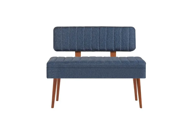 Valsot Sittbänk 110 cm - Valnöt/Mörkblå - Möbler - Stolar & fåtöljer - Sittbänk - Hallbänk