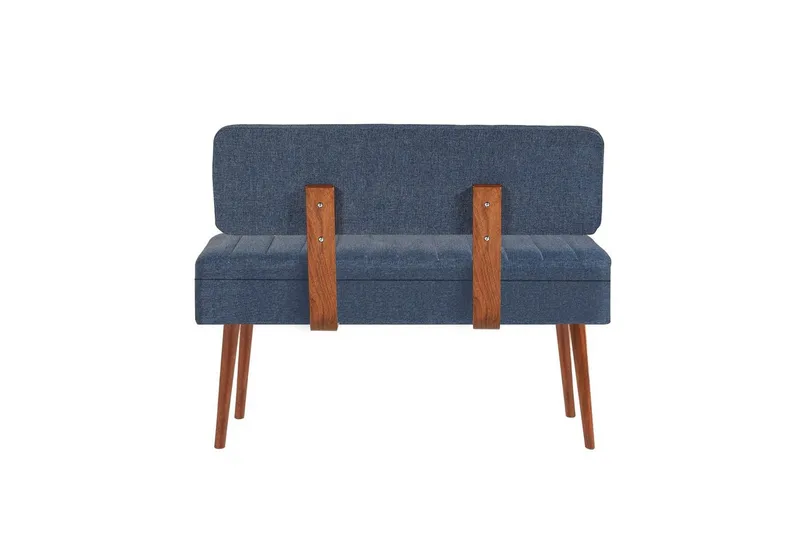 Valsot Sittbänk 110 cm - Valnöt/Mörkblå - Möbler - Stolar & fåtöljer - Sittbänk - Hallbänk