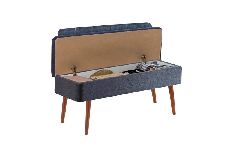 Valsot Sittbänk 110 cm - Valnöt/Mörkblå - Möbler - Stolar & fåtöljer - Sittbänk