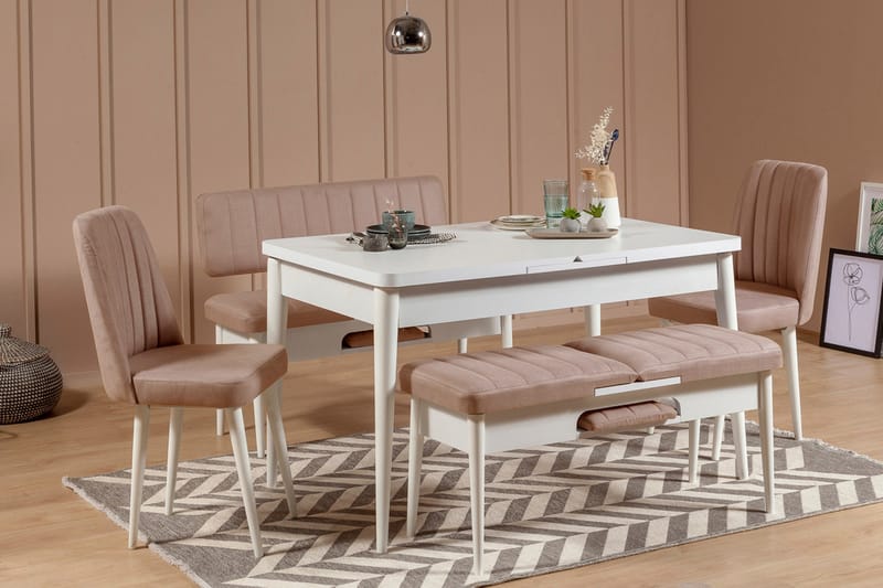 Valsot Sittbänk 110 cm - Vit/Brun - Möbler - Stolar & fåtöljer - Sittbänk - Hallbänk