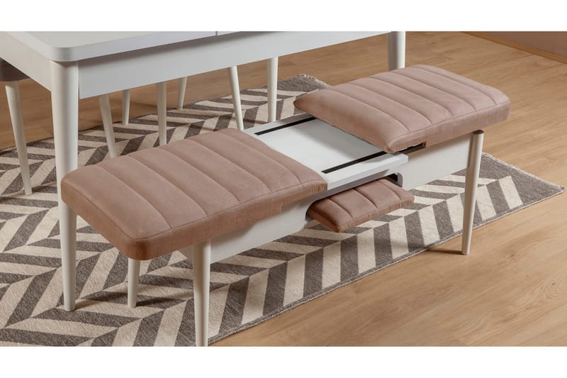Valsot Sittbänk 110 cm - Vit/Brun - Möbler - Stolar & fåtöljer - Sittbänk - Hallbänk