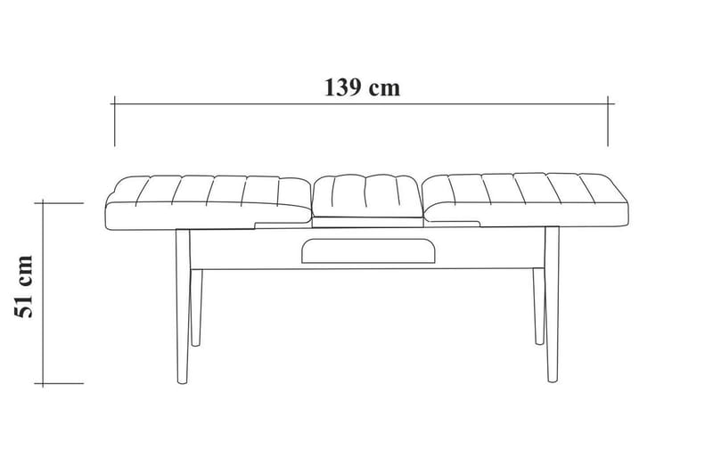 Valsot Sittbänk 110 cm - Vit/Brun - Hallbänk - Sittbänk