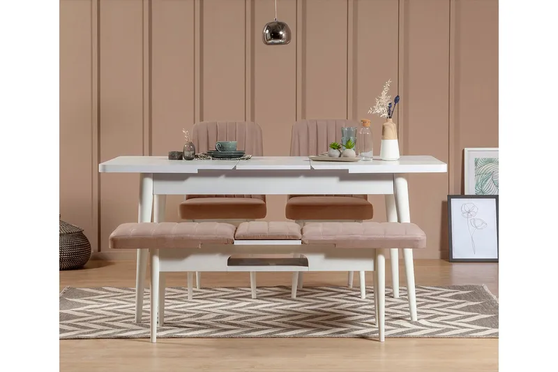 Valsot Sittbänk 110 cm - Vit/Brun - Möbler - Stolar & fåtöljer - Sittbänk - Hallbänk