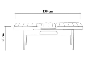 Valsot Sittbänk 110 cm - Vit/Brun - Möbler - Stolar & fåtöljer - Sittbänk