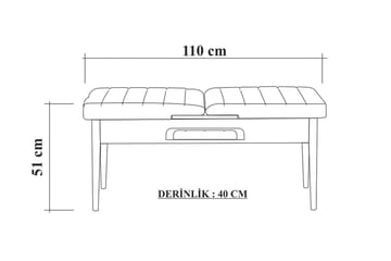 Valsot Sittbänk 110 cm - Vit/Brun - Möbler - Stolar & fåtöljer - Sittbänk