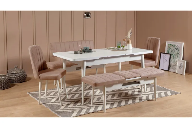 Valsot Sittbänk 110 cm - Vit/Brun - Möbler - Stolar & fåtöljer - Sittbänk - Hallbänk