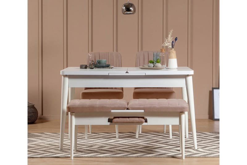 Valsot Sittbänk 110 cm - Vit/Brun - Möbler - Stolar & fåtöljer - Sittbänk - Hallbänk