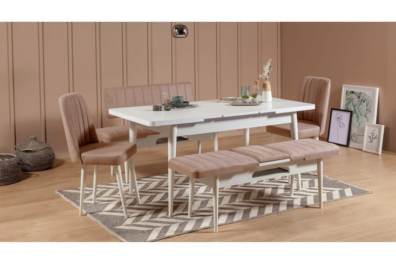 Valsot Sittbänk 110 cm - Vit/Grå - Möbler - Stolar & fåtöljer - Sittbänk