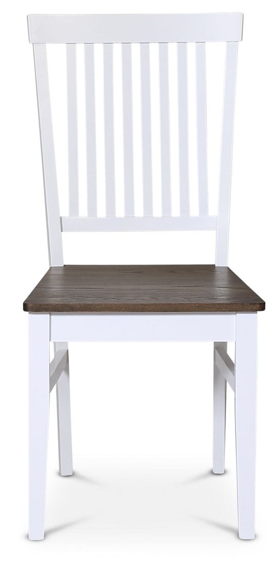 Skagen stol med ribbor - Vit / Brunoljad ek, vit/brunoljad ek