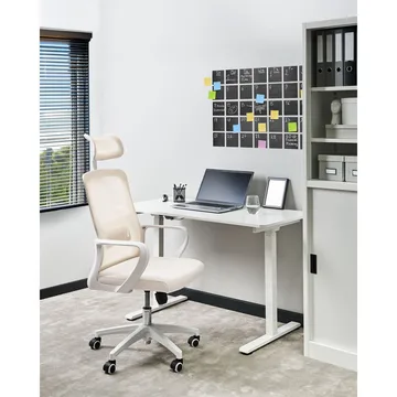 Skrivbordsstol Monarch - Beige, vit - Möbler - Stolar & fåtöljer - Kontorsstol & skrivbordsstol