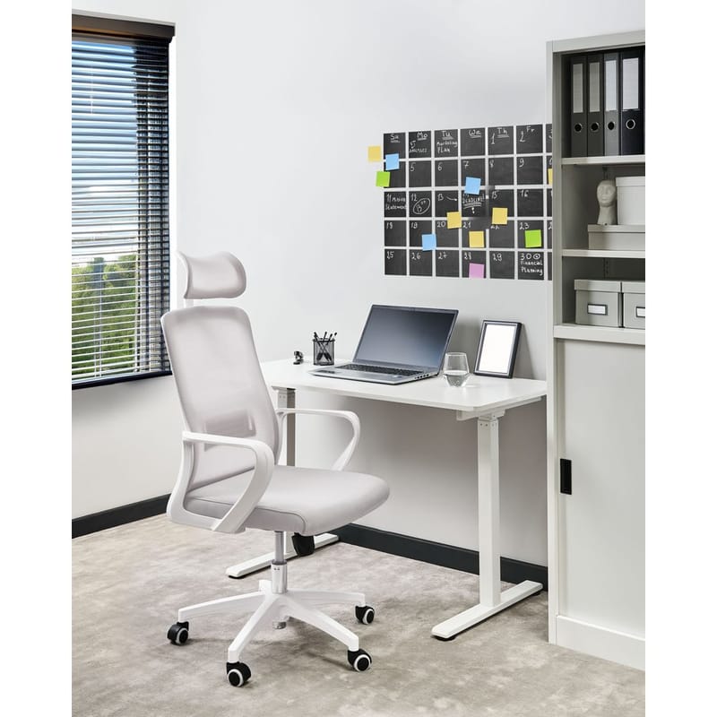 Skrivbordsstol Monarch - Grå, vit - Möbler - Stolar & fåtöljer - Kontorsstol & skrivbordsstol